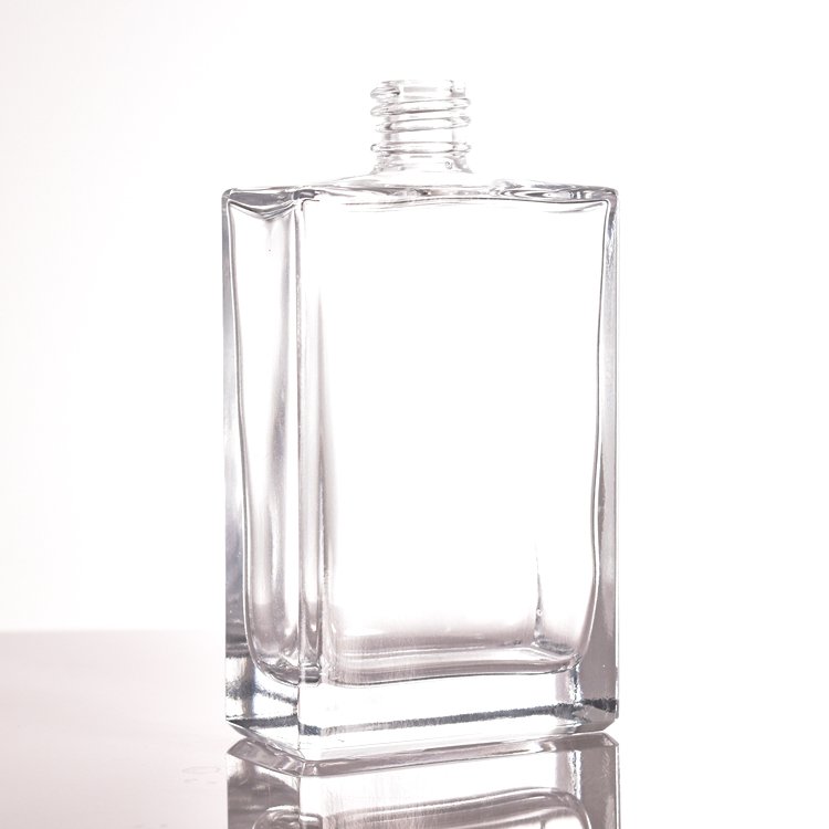 wholesale empty square 30ml 50ml 100ml rectangle screw cap perfume bottles with gold silver black spray cover