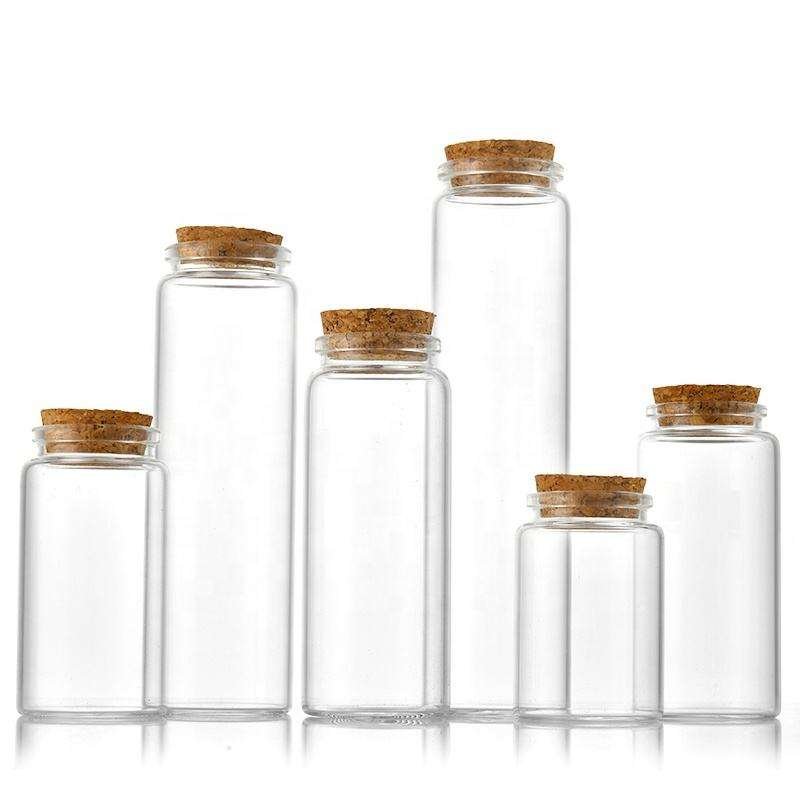 10ml Mini Storage Message Medicine Tea And Small Balls Glass Bottles Jar With Cork Lids