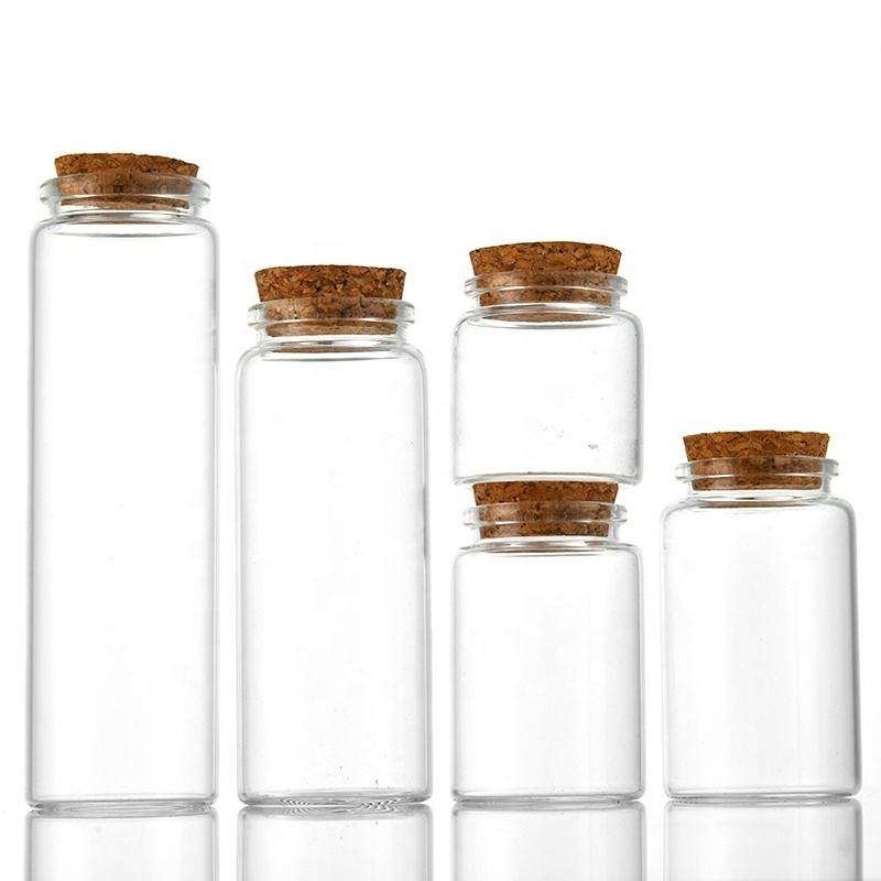 10ml Mini Storage Message Medicine Tea And Small Balls Glass Bottles Jar With Cork Lids