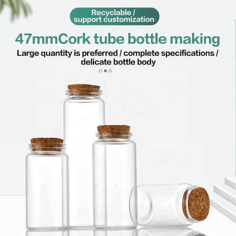 10ml Mini Storage Message Medicine Tea And Small Balls Glass Bottles Jar With Cork Lids