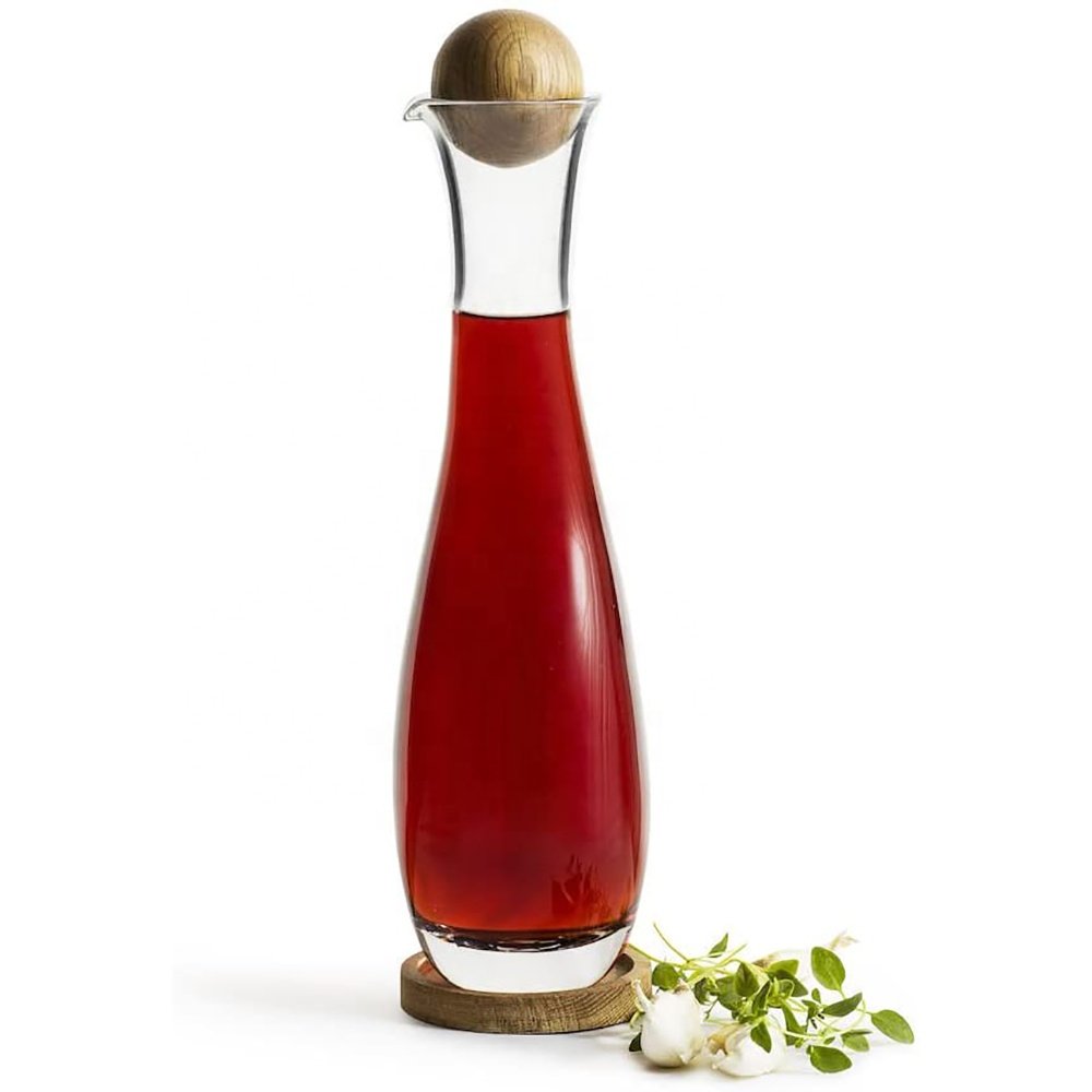 17 oz Glass Bottle Water Carafe with Oak Stopper Perfect for Oil Vinegar Wine Water Liquids