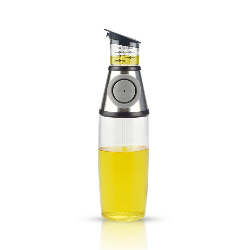 kitchen empty cooking Measured dispenser glass bottle for olive oil and vinegar pump measuring oil container