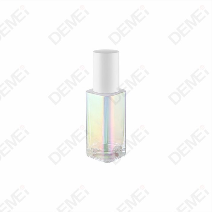 DEMEI 40ml 80ml 110ml luxury holographic electronic plating square glass lotion bottle with plastic white pump