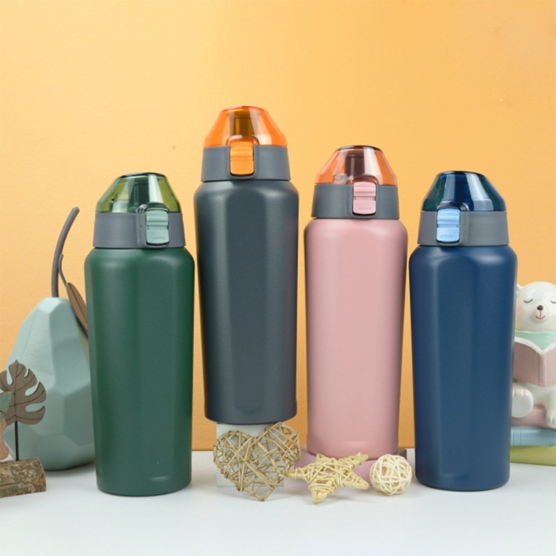 Large Capacity Stainless Steel Vacuum Fitness Outdoor Sports Water Bottle Plastic Bottle Bubble Milk Perfume Bottle