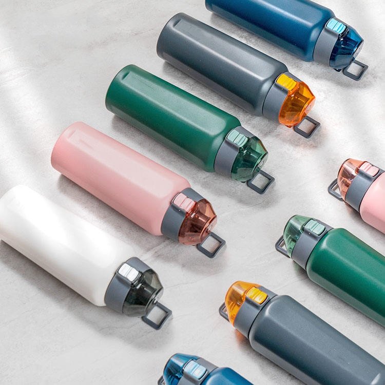 Large Capacity Stainless Steel Vacuum Fitness Outdoor Sports Water Bottle Plastic Bottle Bubble Milk Perfume Bottle
