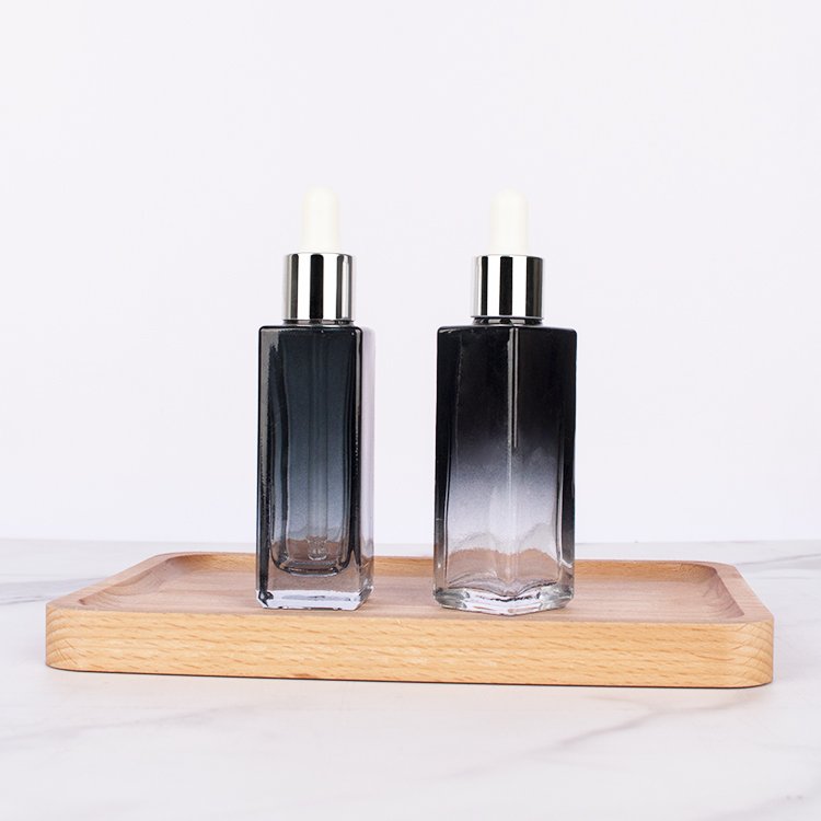 Essential 30ml glass square dropper bottle skincare packaging deodorant other packaging glass bottle