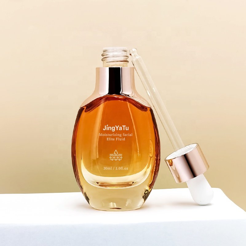 High-quality 30 50 100 120 150ML Face Cream Serum Dropper luxury gold dropper glass bottle cosmetic Packaging