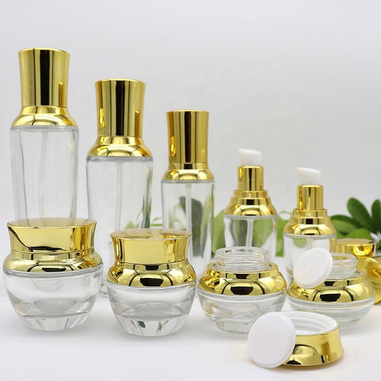 15g 20g 30g 50g 20ml 30ml 50ml 100ml 120ml Custom Cosmetics Glass Bottle Packaging Set