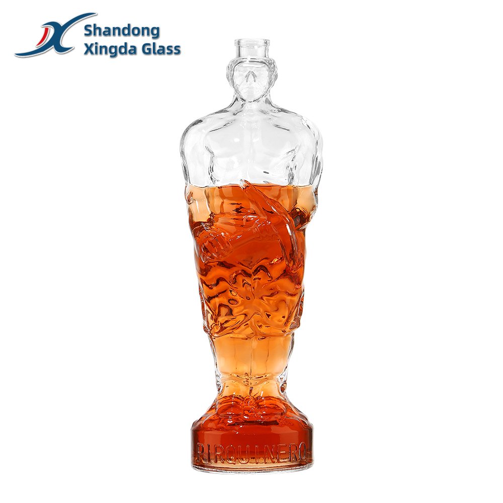 Xingda Gin Bottle Fancy Liquor Glass Bottle Wholesale 750ml Screen Printing Glass Bottles for Mineral Water Beverage Cork
