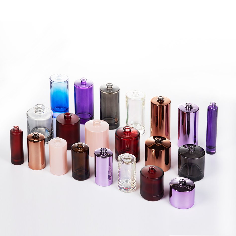 Low Moq Luxury Wholesale Round Perfume Bottle Crimp Spray Pump 50ml Empty Glass Perfume Glass Bottle With Custom Magnetic Cap