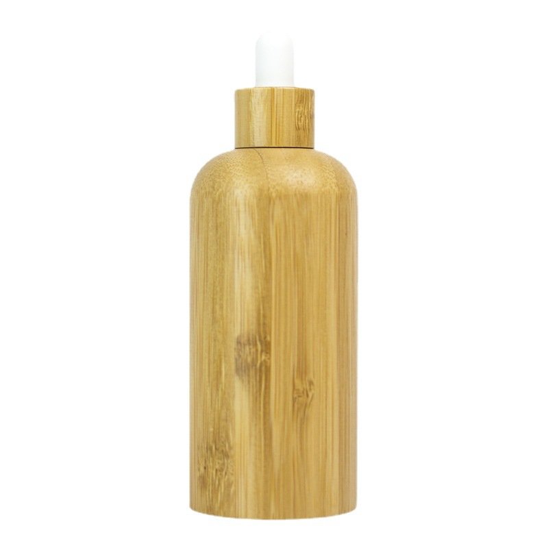 Recyclable Empty 5ml 10ml 20ml 30ml 50ml 100ml Serum Essential oil Glass Bamboo Dropper Bottles