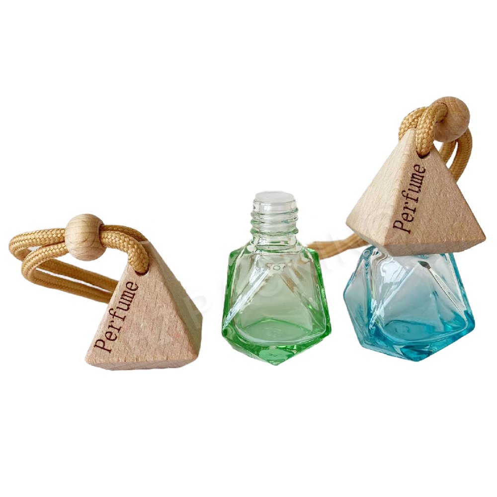 8ml Hanging Car Perfume Bottles Fragrance Diffuser Bottle Car Air Freshener Glass Essential Oil Bottle Wholesaler