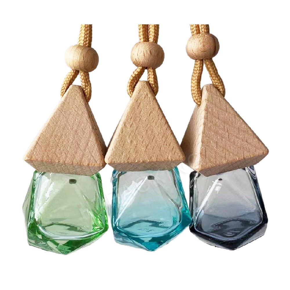 8ml Hanging Car Perfume Bottles Fragrance Diffuser Bottle Car Air Freshener Glass Essential Oil Bottle Wholesaler