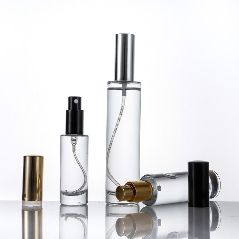 perfume glass bottles 10ml snap on neck perfume spray bottle with aluminum sprayer metal cap