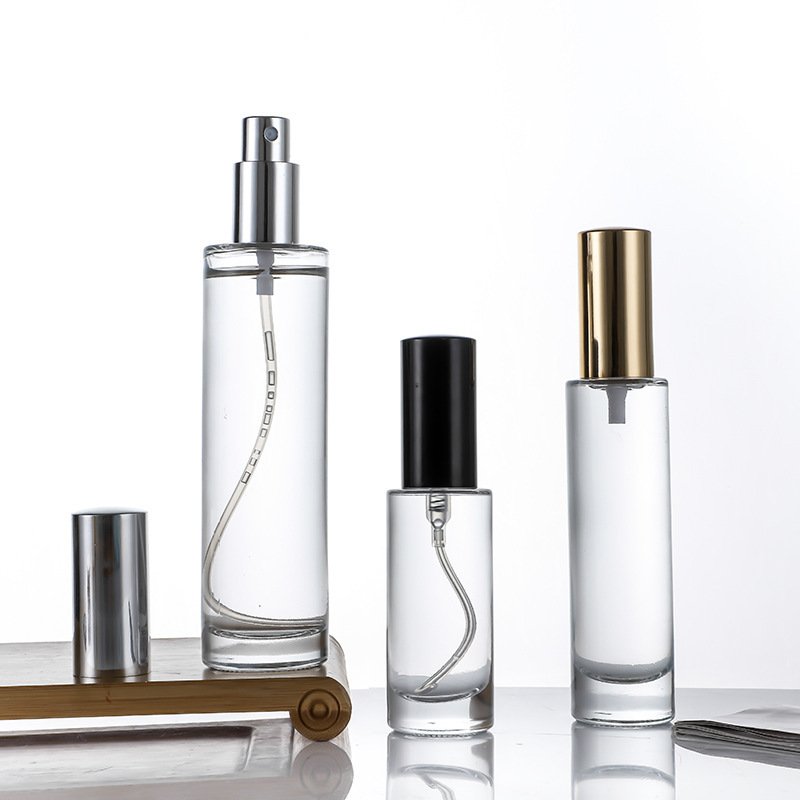 perfume glass bottles 10ml snap on neck perfume spray bottle with aluminum sprayer metal cap