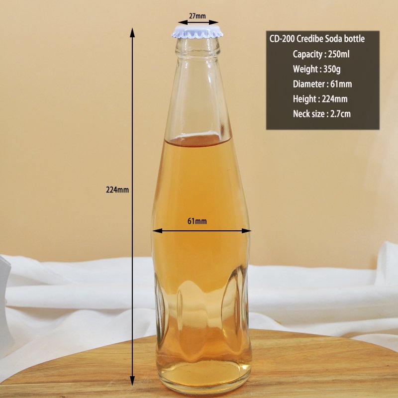Wholesale 250ml Carbonated Water Glass Bottle For Soda Water