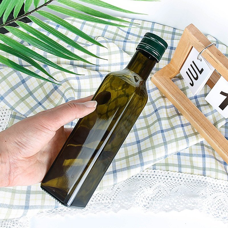 In Stock 150ml 250ml 500ml 750ml 1000ml Square Shape Empty Olive Oil Glass Bottle