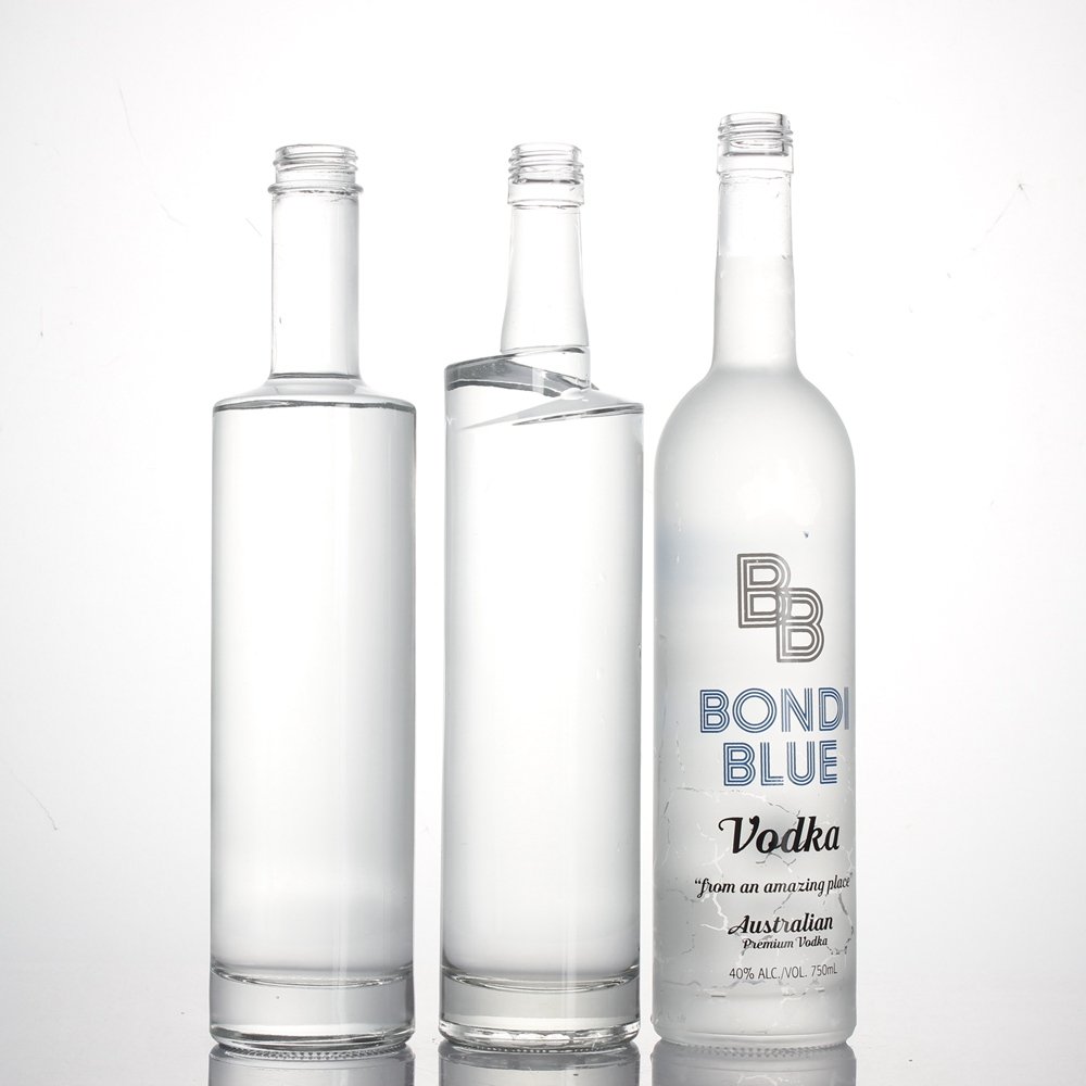 Customized logo 70cl 700 ml 500ml 750 ml high weight vodka whiskey brandy gin rum olso classic liquor spirits glass bottles