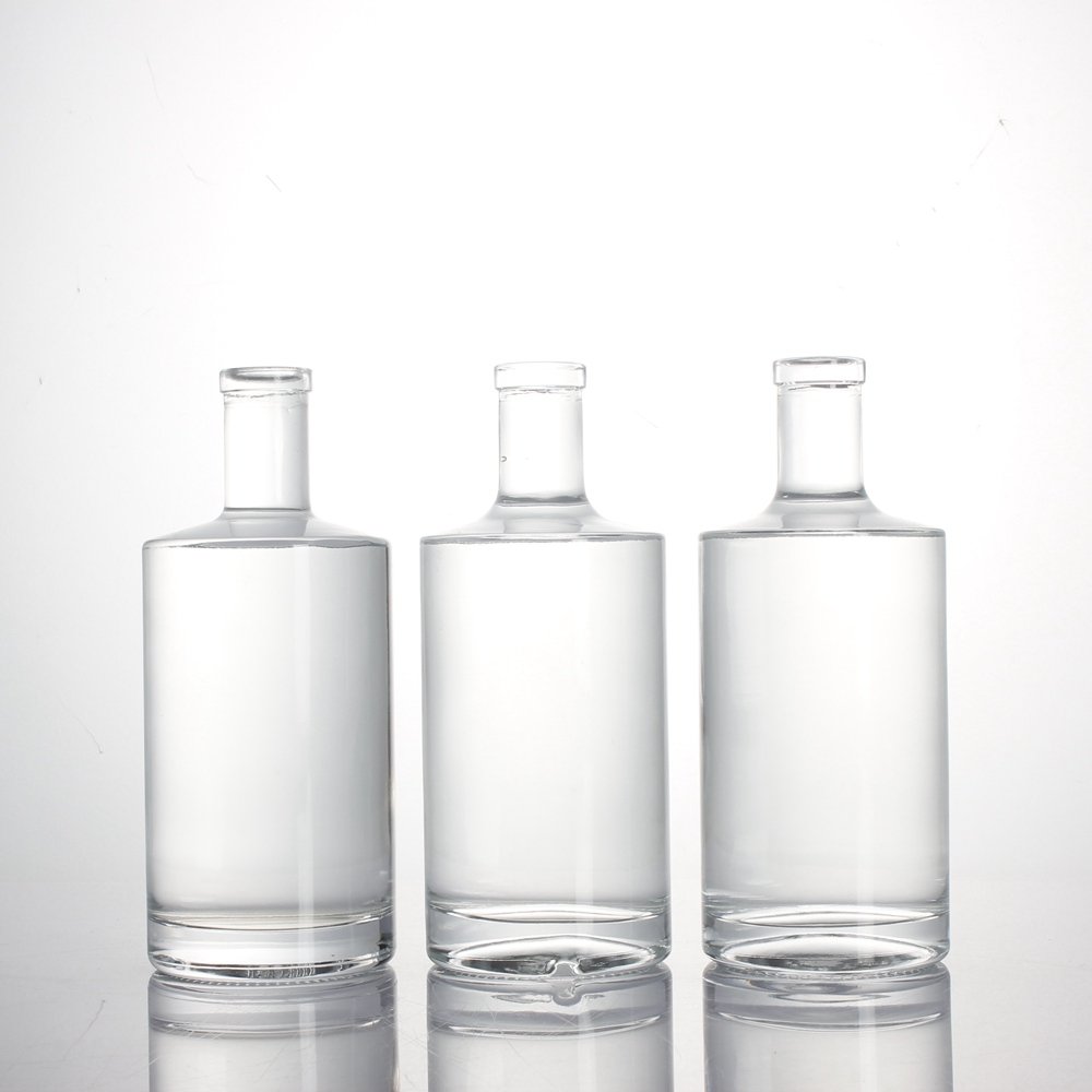 Customized logo 70cl 700 ml 500ml 750 ml high weight vodka whiskey brandy gin rum olso classic liquor spirits glass bottles