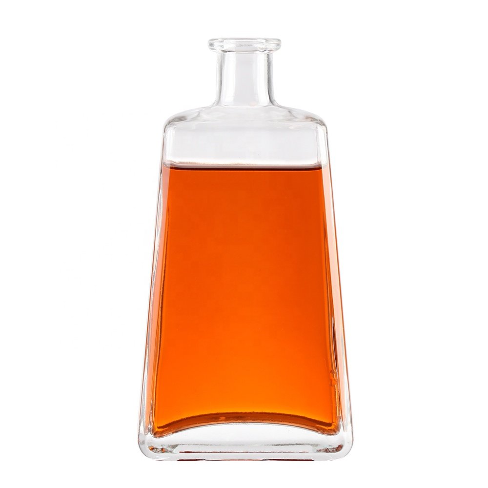 500ml 750ml high end clear glass bottle unique liquor empty glass bottle whiskey brandy vodka tequila gin rum glass bottle
