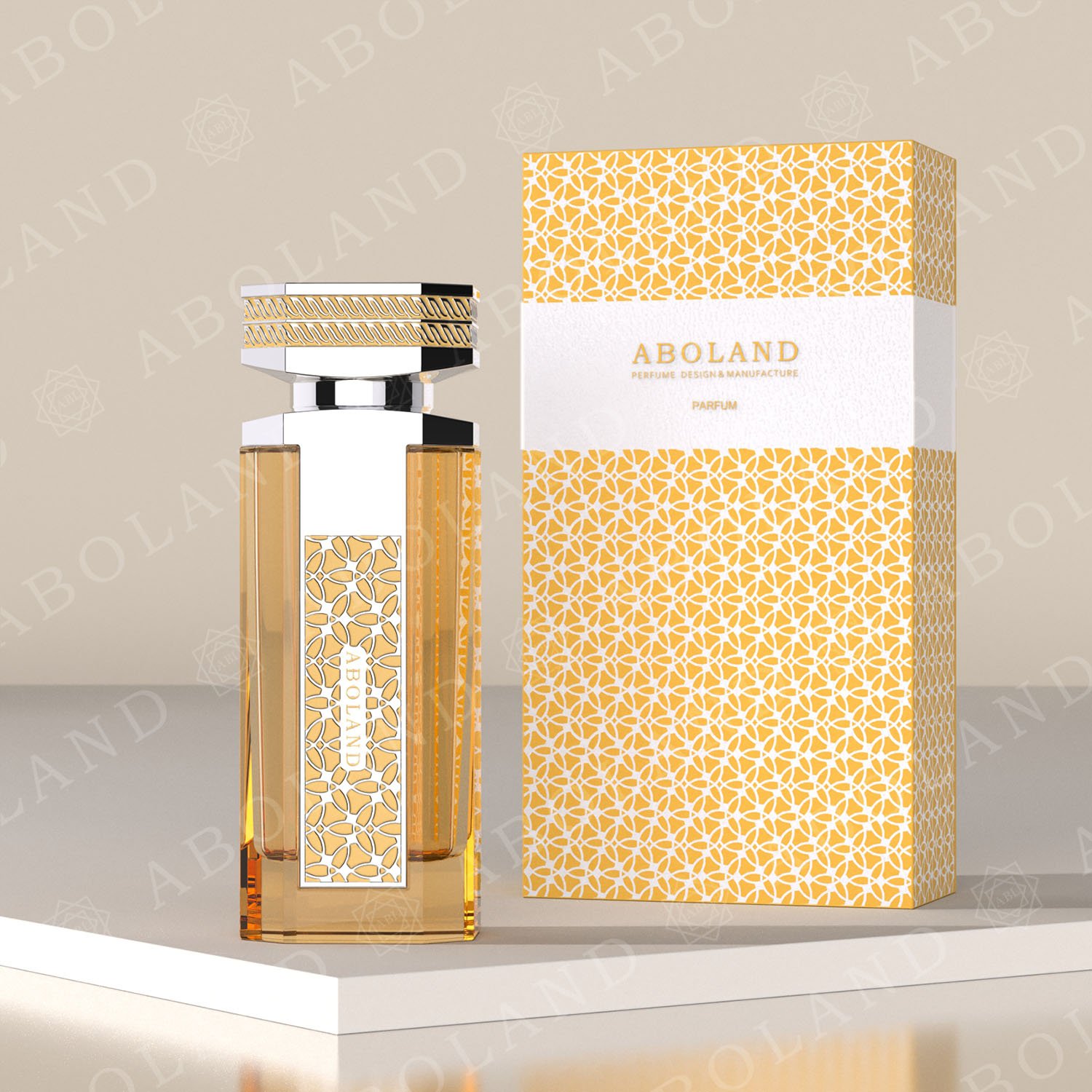 Perfume Packaging Box Golden Perfume OEM ODM Glass Bottle Empty Glass Bottle Perfume for sales