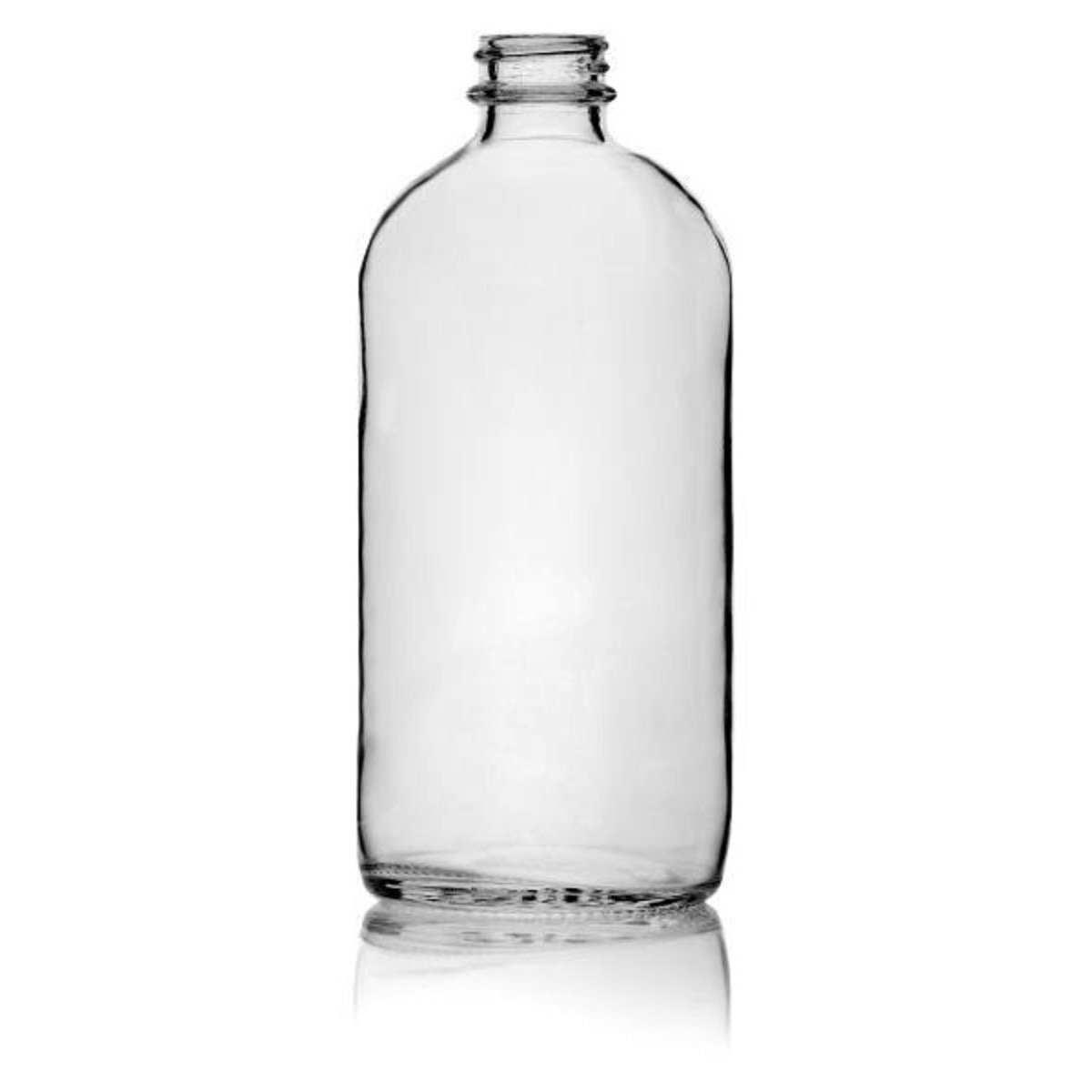 16oz clear glass Boston round bottle