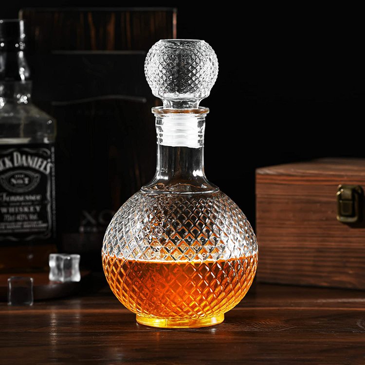 Wholesale Earth Shapred 250ml 500ml 1000ml Recycled Empty Luxury Fancy Clear Whiskey Decanter Tequila Glass Bottles