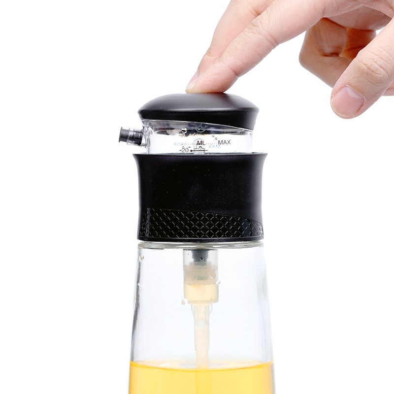empty kitchen measured glass press and measure cooking oil container olive oil and vinegar dispenser bottle with measurement