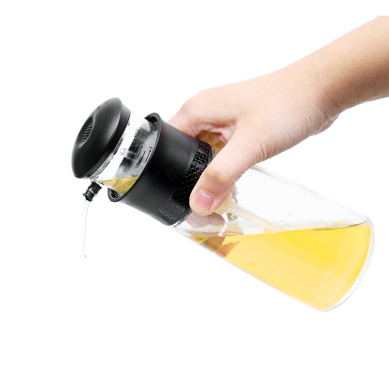 empty kitchen measured glass press and measure cooking oil container olive oil and vinegar dispenser bottle with measurement