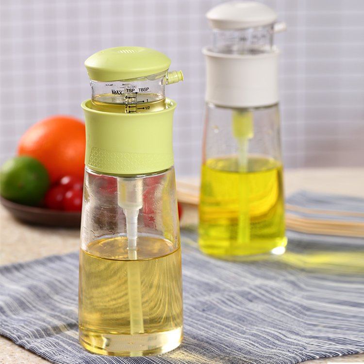 empty kitchen measured glass press and measure cooking oil container olive oil and vinegar dispenser bottle with measurement