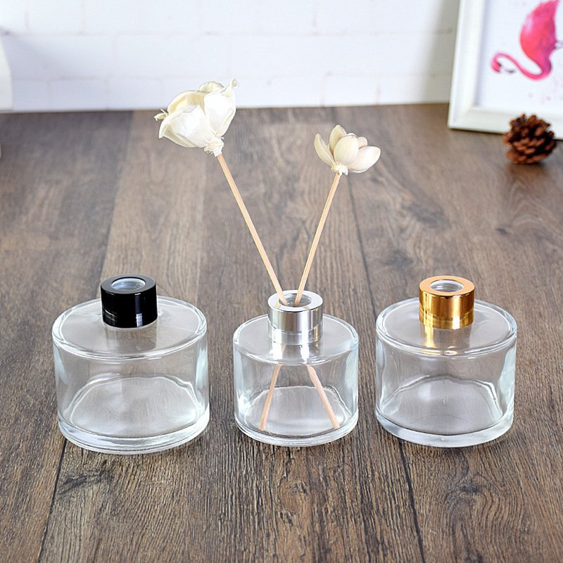 Hot Selling perfume Diffuser bottle 50ml 100ml 120ml 150ml Round Reed Diffuser Glass Bottle with stopper