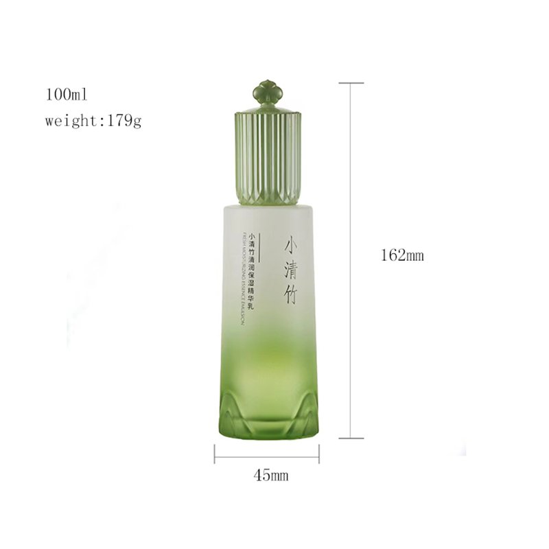 green round transparent cosmetics glass bottle luxury skin care set spray bottle products china wholesale glass set