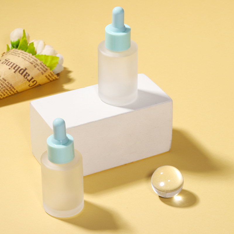Manufacturer luxury 1oz 30 ml empty skin care serum dropper bottle gold cosmetics glass bottle