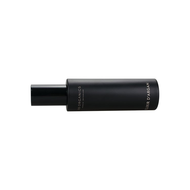 Perfume or Face toner black frosted glass bottle with sprayer and over cap 100ml
