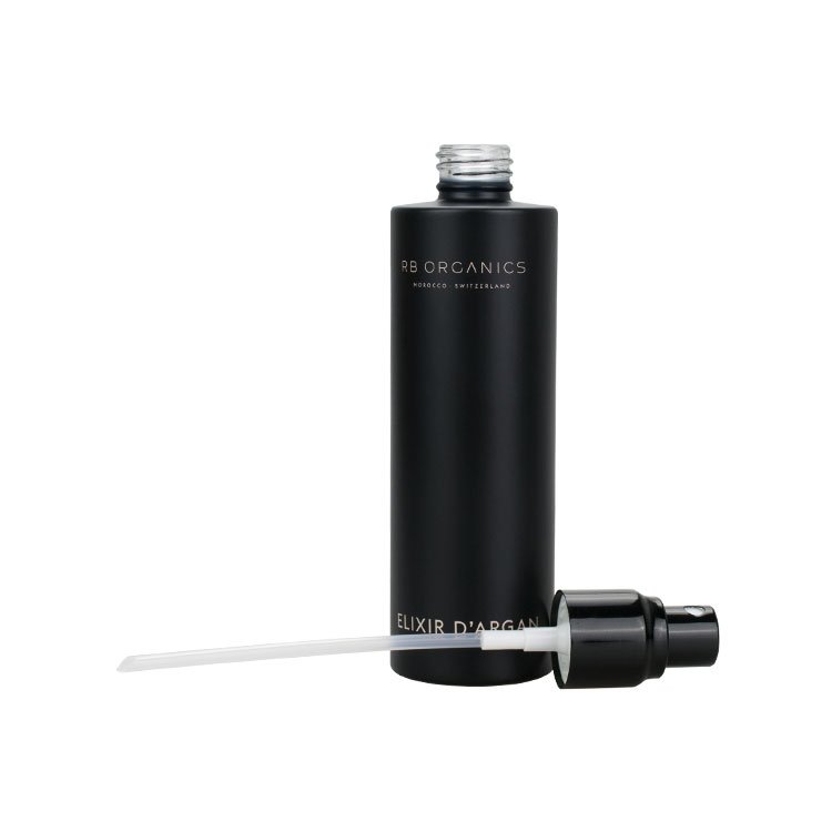 Perfume or Face toner black frosted glass bottle with sprayer and over cap 100ml