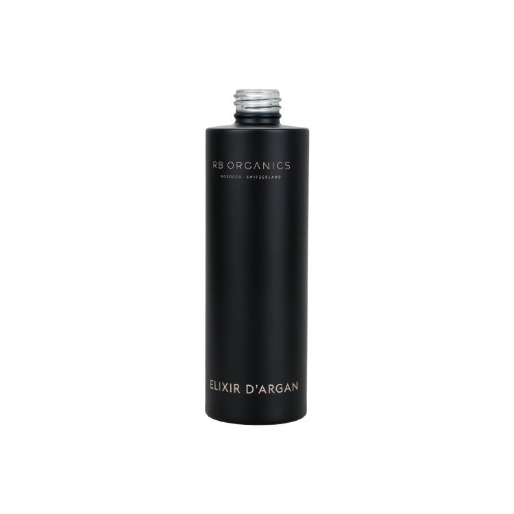 Perfume or Face toner black frosted glass bottle with sprayer and over cap 100ml