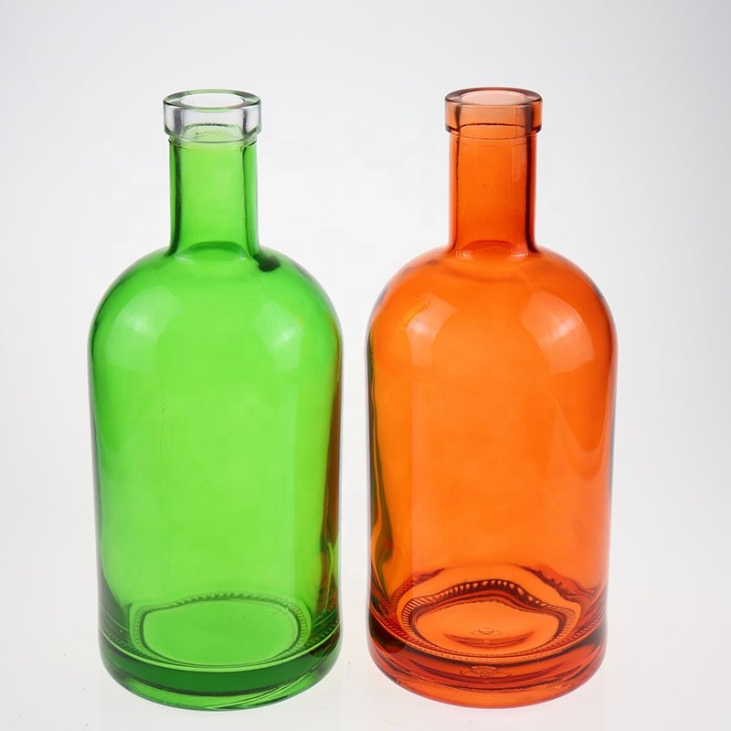 50cl 75cl 1.75 liter transparent blue green colored glass bottle for liquor