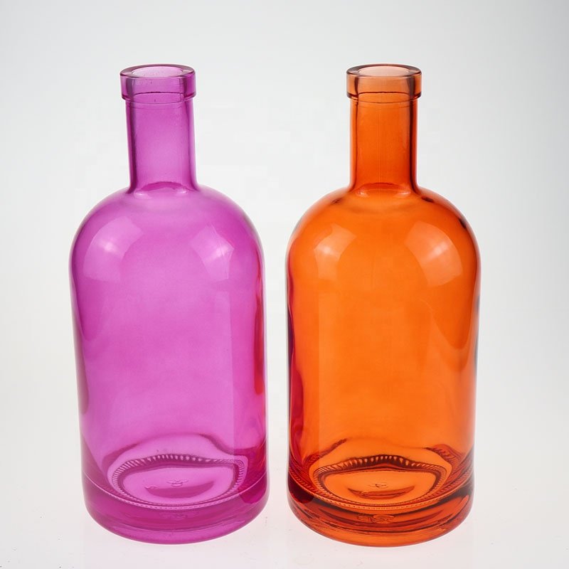 50cl 75cl 1.75 liter transparent blue green colored glass bottle for liquor