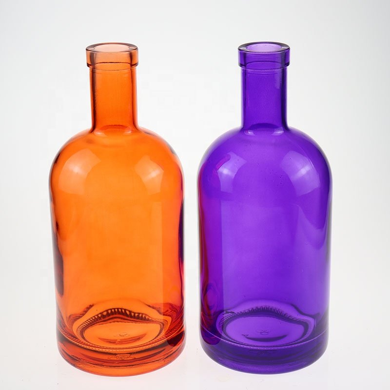 50cl 75cl 1.75 liter transparent blue green colored glass bottle for liquor