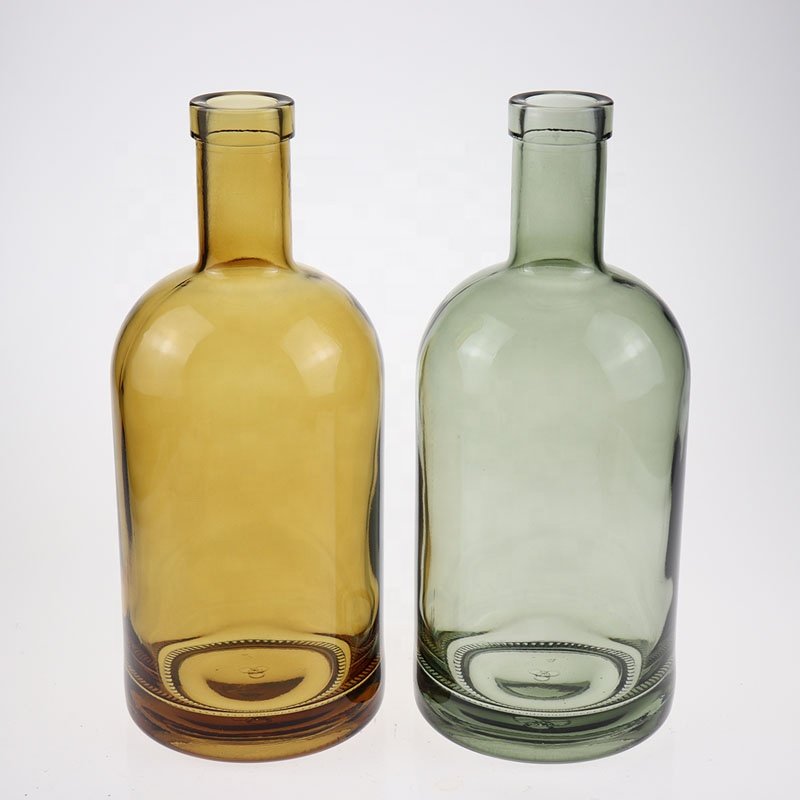 50cl 75cl 1.75 liter transparent blue green colored glass bottle for liquor