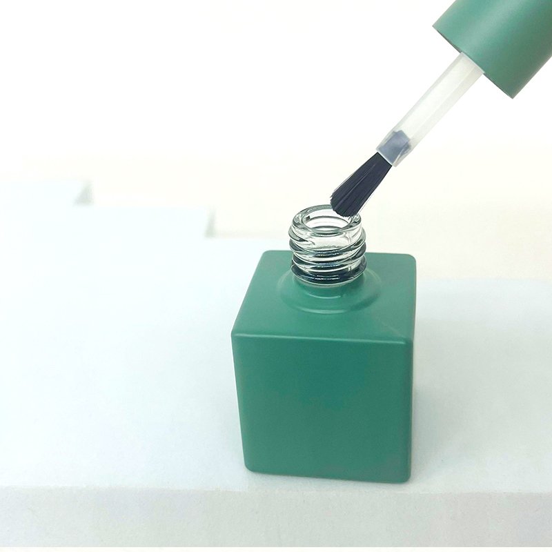 11Ml Factory OEM Square logo custom gel nail polish bottle cap 11ml clear frost Cosmetic Packaging nail polish bottle supplier