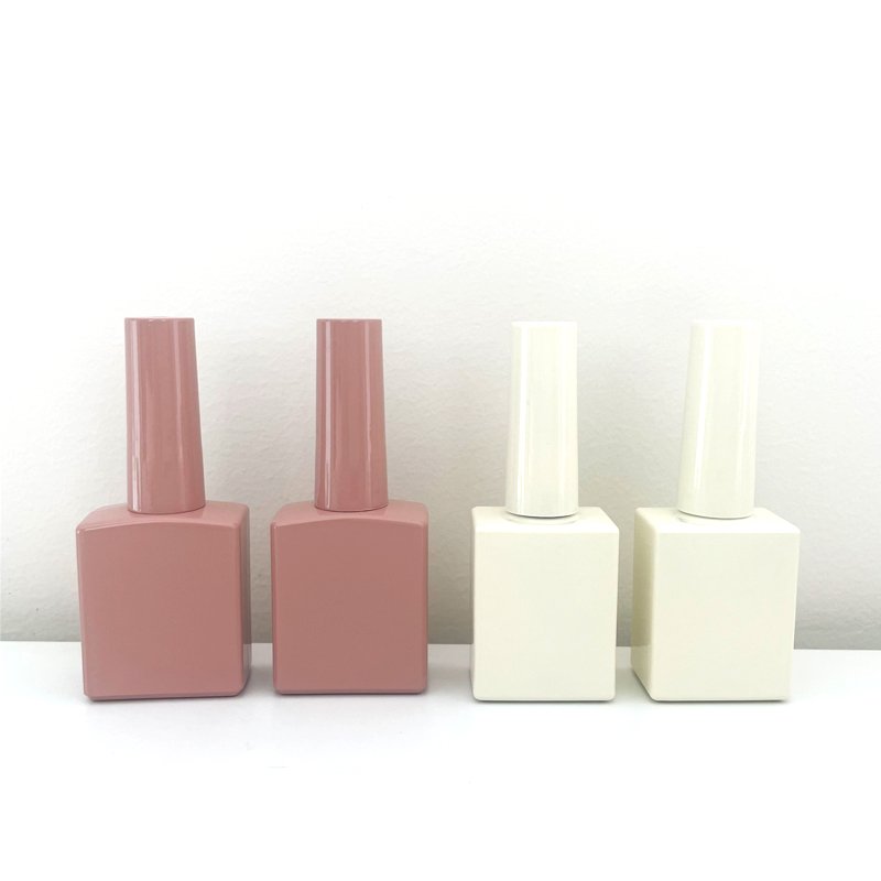 Hot Sale Black Matte White Empty 15ml Uv Gel Containers Oem Salon Products Nail Polish Glass Bottle