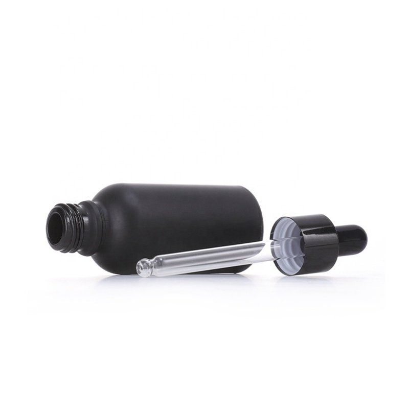 matte black glass bottle 100 ml 50 ml 30 ml frosted black serum bottle 15 ml 10 ml cosmetic dropper essential oil bottle