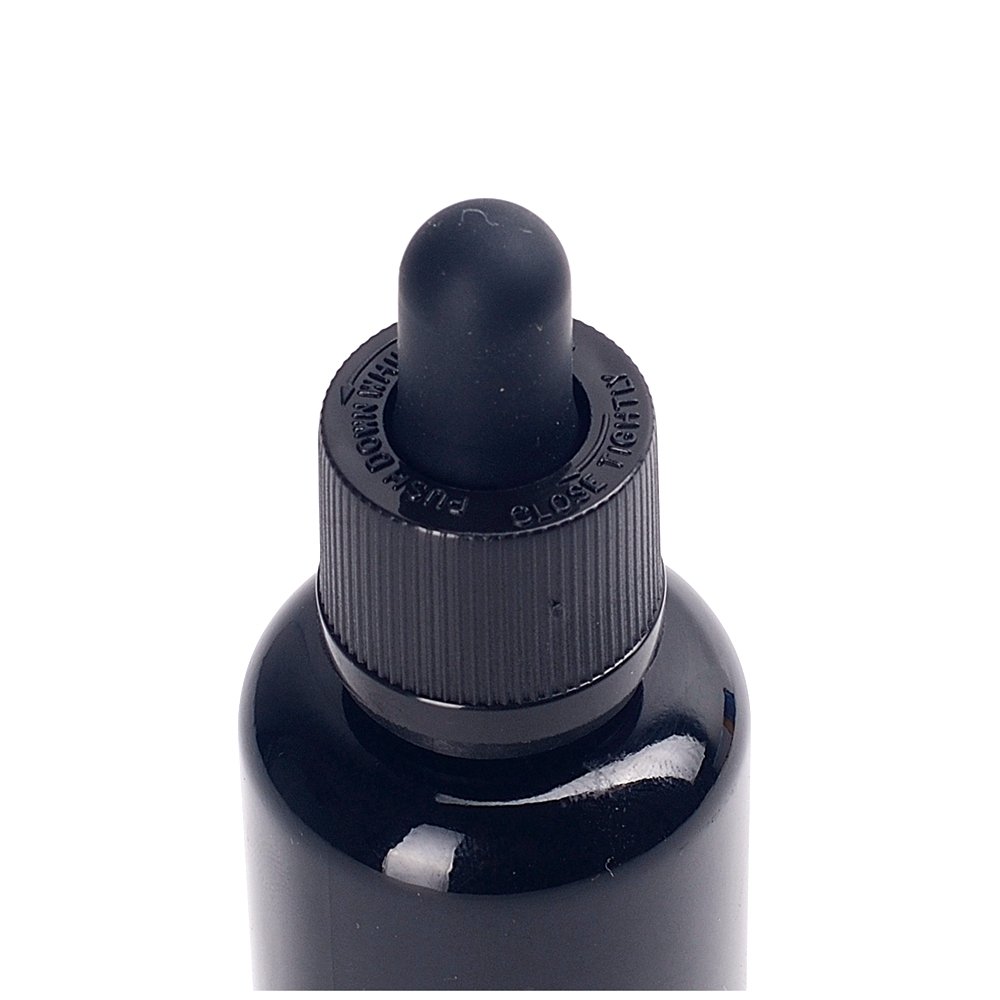 ultra violet glass bottle 100 ml 50 ml 30 ml 15 ml 10 ml black glass essential oil bottles with child proof dropper pipette
