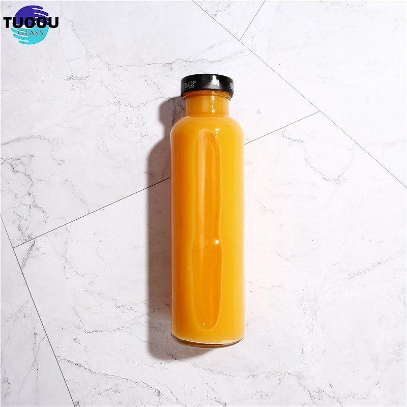 Hot selling milk drink New Arrive 12oz 350ml Food Drinking Juice Kombucha Tea Glass Bottle With Tamper-Evident Lids container