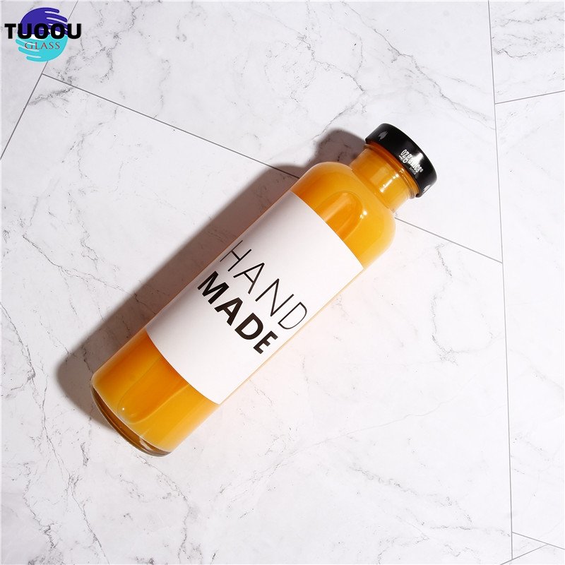 Hot selling milk drink New Arrive 12oz 350ml Food Drinking Juice Kombucha Tea Glass Bottle With Tamper-Evident Lids container