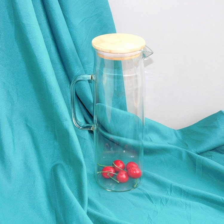 Heat-Resistant Straight With Handle Glass Jug With Lid Coffee Carafe Glass cup for juice cold water