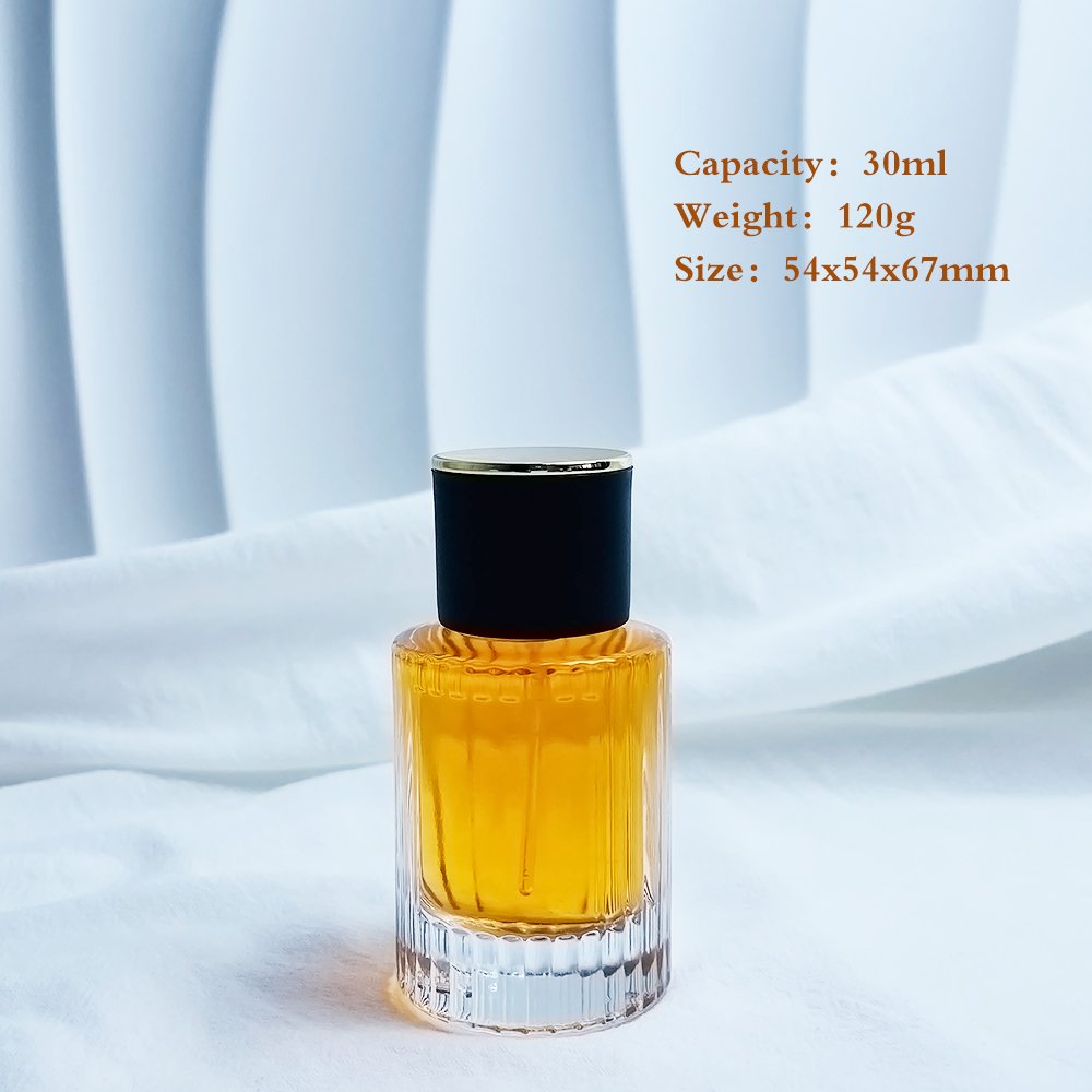 Luxury 30ml 50ml 100ml Round Shaped Empty Perfume Cylinder Glass Bottles Perfume Travel Refillable Bottle Manufacturer
