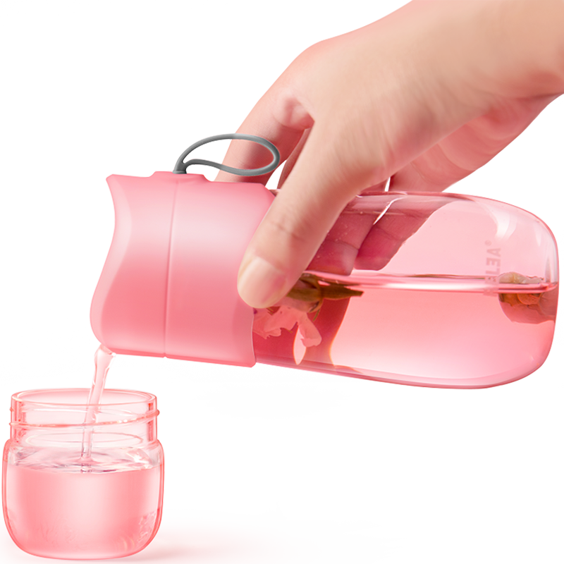 Relea New Design Double Water Glass Bottle With Stainless Steel Tea Shelf