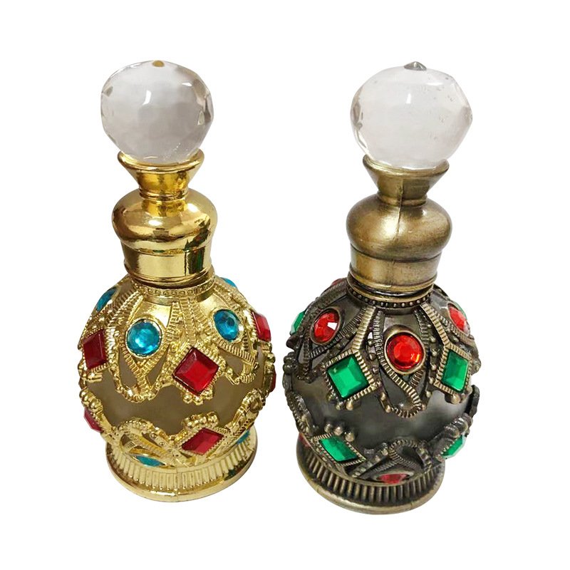 15ml Luxury Fancy Empty Arabic Style Refillable Glass Dubai Oud Perfume Serum Essential Oil Bottle